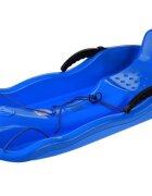 Jokomisiada Sanie din plastic pentru copii albastra din plastic cu frana dublu-laterala si sfoara pentru tractiune si ghidare