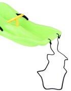 Jokomisiada Sanie din plastic pentru copii green cu volan frana dublu-laterala si sfoara pentru tractiune si ghidare dimensiune 100 x 51 x 22 cm