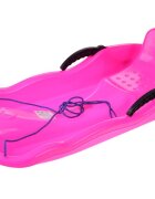 Jokomisiada Sanie din plastic pentru copii pink din plastic cu frana dublu-laterala si sfoara pentru tractiune si ghidare