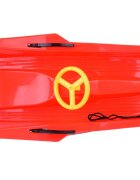 Jokomisiada Sanie din plastic pentru copii rosie cu volan frana dublu-laterala si sfoara pentru tractiune si ghidare dimensiune 100 x 51 x 22 cm