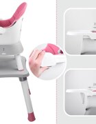 Jokomisiada Scaun de masa multifunctional 6 in 1 pentru copii culoarea roz picioare antiderapante asamblare intuitiva dimensiune 41 x 40 x 35 cm
