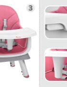 Jokomisiada Scaun de masa multifunctional 6 in 1 pentru copii culoarea roz picioare antiderapante asamblare intuitiva dimensiune 41 x 40 x 35 cm