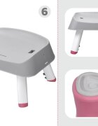 Jokomisiada Scaun de masa multifunctional 6 in 1 pentru copii culoarea roz picioare antiderapante asamblare intuitiva dimensiune 41 x 40 x 35 cm