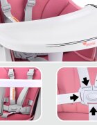 Jokomisiada Scaun de masa multifunctional 6 in 1 pentru copii culoarea roz picioare antiderapante asamblare intuitiva dimensiune 41 x 40 x 35 cm