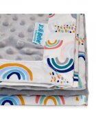 Joli Bebe Paturica cu 2 fete din plus minky si bumbac 100 x 100 cm model curcubee gri