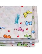 Joli Bebe Paturica cu 2 fete din plus minky si bumbac 100 x 100 cm model fluturi alb