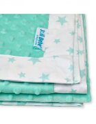 Joli Bebe Paturica cu 2 fete din plus minky si bumbac 100 x 100 cm model stele menta