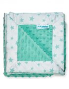 Joli Bebe Paturica cu 2 fete din plus minky si bumbac 100 x 100 cm model stele menta