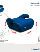 Juju Inaltator auto i-Size Jazzy Booster Albastru-Bleumarin 125x150 cm cotiere moi husa detasabila