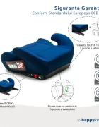 Juju Inaltator auto i-Size Jazzy Booster Albastru-Bleumarin 125x150 cm isofix cotiere moi husa detasabila