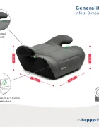 Juju Inaltator auto i-Size Jazzy Booster Negru-Gri 125x150 cm cotiere moi husa detasabila