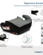 Juju Inaltator auto i-Size Jazzy Booster Negru-Gri 125x150 cm isofix cotiere moi husa detasabila