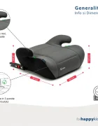 Juju Inaltator auto i-Size Jazzy Booster Negru-Gri 125x150 cm isofix cotiere moi husa detasabila
