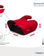 Juju Inaltator auto i-Size Jazzy Booster Negru-Rosu 125x150 cm cotiere moi husa detasabila