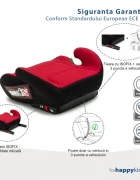 Juju Inaltator auto i-Size Jazzy Booster Negru-Rosu 125x150 cm isofix cotiere moi husa detasabila