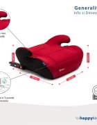 Juju Inaltator auto i-Size Jazzy Booster Negru-Rosu 125x150 cm isofix cotiere moi husa detasabila
