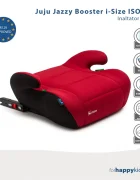Juju Inaltator auto i-Size Jazzy Booster Negru-Rosu 125x150 cm isofix cotiere moi husa detasabila