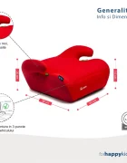 Juju Inaltator auto i-Size Jazzy Booster Rosu-Bordo 125x150 cm cotiere moi husa detasabila