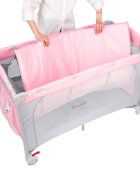 Juju Patut pentru copii Sleepy Baby Hunny Bunny pliabil roti cu blocare bara de jucarii salteluta de infasat geanta de transport usita laterala cu fermoar dimensiuni 125 L x 65 l x 78 cm