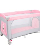 Juju Patut pentru copii Sleepy Baby Hunny Bunny pliabil roti cu blocare bara de jucarii salteluta de infasat geanta de transport usita laterala cu fermoar dimensiuni 125 L x 65 l x 78 cm