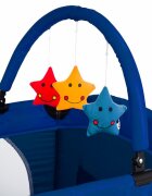 Juju Patut pentru copii Sleepy Baby Space Adventure pliabil roti cu blocare bara de jucarii salteluta de infasat geanta de transport usita laterala cu fermoar dimensiuni 125 L x 65 l x 78 cm