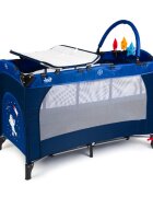 Juju Patut pentru copii Sleepy Baby Space Adventure pliabil roti cu blocare bara de jucarii salteluta de infasat geanta de transport usita laterala cu fermoar dimensiuni 125 L x 65 l x 78 cm