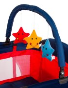 Juju Patut pentru copii Sleepy Baby Unicorn pliabil roti cu blocare bara de jucarii salteluta de infasat geanta de transport usita laterala cu fermoar dimensiuni 125 L x 65 l x 78 cm