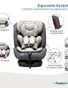 Juju Scaun auto Gladiator i-Size gri certificare ECE R129 tetiera si centuri reglabile