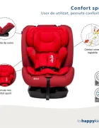 Juju Scaun auto Gladiator i-Size rosu certificare ECE R129 tetiera si centuri reglabile