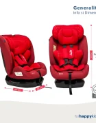 Juju Scaun auto Gladiator i-Size rosu certificare ECE R129 tetiera si centuri reglabile