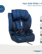 Juju Scaun auto i-Size Safe Rider Albastru-Bleumarin 76-150 cm convertibil in inaltator tetiera reglabila cotiere pernute moi husa detasabila