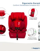 Juju Scaun auto i-Size Safe Rider Rosu-Bordo 76-150 cm convertibil in inaltator tetiera reglabila cotiere pernute moi husa detasabila