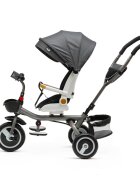 Juju Tricicleta pentru copii Bliss Ride Gri 3 in 1 pozitie de somn reversibila far luminos muzica cos depozitare gentuta protectie UV cauciucuri spuma EVA greutate maxima admisa 25kg