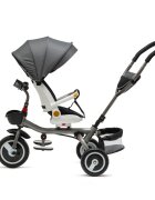 Juju Tricicleta pentru copii Bliss Ride Gri 3 in 1 pozitie de somn reversibila far luminos muzica cos depozitare gentuta protectie UV cauciucuri spuma EVA greutate maxima admisa 25kg