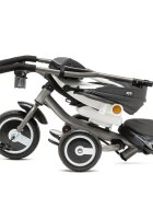 Juju Tricicleta pentru copii Bliss Ride Gri 3 in 1 pozitie de somn reversibila far luminos muzica cos depozitare gentuta protectie UV cauciucuri spuma EVA greutate maxima admisa 25kg
