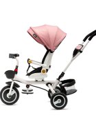 Juju Tricicleta pentru copii Bliss Ride Roz 3 in 1 pozitie de somn reversibila far luminos Muzica cos depozitare gentuta protectie UV cauciucuri spuma EVA greutate maxima admisa 25kg
