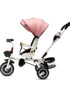 Juju Tricicleta pentru copii Bliss Ride Roz 3 in 1 pozitie de somn reversibila far luminos Muzica cos depozitare gentuta protectie UV cauciucuri spuma EVA greutate maxima admisa 25kg