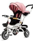 Juju Tricicleta pentru copii Bliss Ride Roz 3 in 1 pozitie de somn reversibila far luminos Muzica cos depozitare gentuta protectie UV cauciucuri spuma EVA greutate maxima admisa 25kg