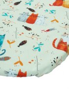 Kerstin Cearceaf cu banda elastica pentru landou copii Kittens realizat din bumbac 100 dimensiune 80 x 38 cm