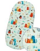 Kerstin Cearceaf cu banda elastica pentru landou copii Kittens realizat din bumbac 100 dimensiune 80 x 38 cm