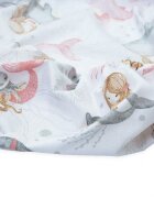 Kerstin Cearceaf cu banda elastica pentru landou copii Pink Mermaid realizat din bumbac 100 dimensiune 80 x 38 cm