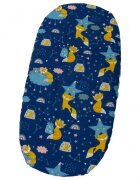 Kerstin Cearceaf cu banda elastica pentru landou copii Sleepy Fox realizat din bumbac 100 dimensiune 80 x 38 cm
