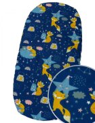 Kerstin Cearceaf cu banda elastica pentru landou copii Sleepy Fox realizat din bumbac 100 dimensiune 80 x 38 cm
