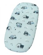 Kerstin Cearceaf cu banda elastica pentru landou copii Tractors realizat din bumbac 100 dimensiune 80 x 38 cm