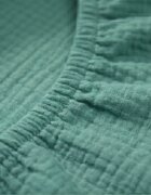 Kerstin Cearceaf cu banda elastica pentru landoucarucior si cosulet copii Premium Muslin Emerald realizat din muselina bumbac 100 dimensiune 80 x 38 cm