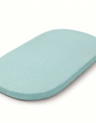 Kerstin Cearceaf cu banda elastica pentru landoucarucior si cosulet copii Premium Muslin Mint realizat din muselina bumbac 100 dimensiune 80 x 38 cm