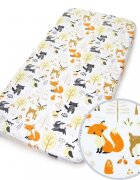 Kerstin Cearceaf cu banda elastica pentru pat copii Forest Friends 100 bumbac pentru saltea 120x60 cm