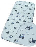 Kerstin Cearceaf cu banda elastica pentru pat copii Tractors 100 bumbac pentru saltea 120x60 cm