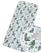 Kerstin Cearceaf pentru patut copii Bunny Pink 90x40 cm cu elastic roata material 100 bumbac