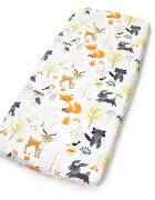 Kerstin Cearceaf pentru patut copii Forest Friends 90x40 cm cu elastic roata material 100 bumbac